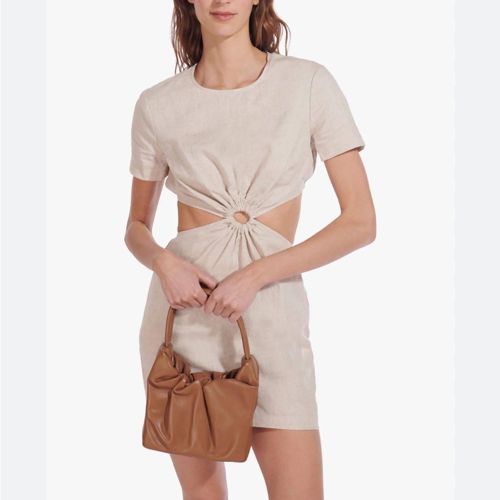 Staud Epona Linen Dress - Neutral/Side Cutouts (M)